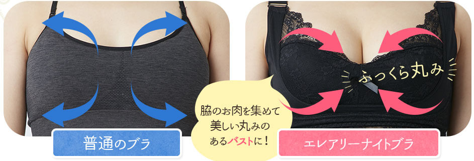 エレアリーナイトブラ 横からのホールド力